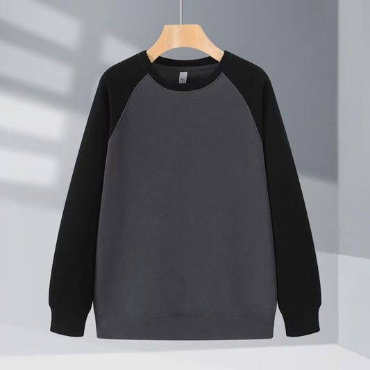 8806 # 380g New Oxygen Cotton Color blocked Round Neck Hoodie