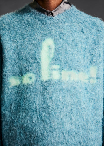 Martine Rose 24AW BRUSHED MOHAIR V-NECK JUMPER in BLUE